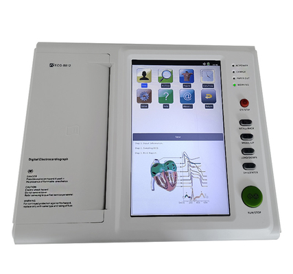 Hastane 12 Kanal EKG Makinesi EKG-8812 Dokunmatik Ekran 12 Kurşun Elektrokardiyografi