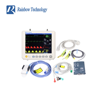 Hastane donanımı EKG ICU Multi Parameter Hasta taşınabilir monitörü