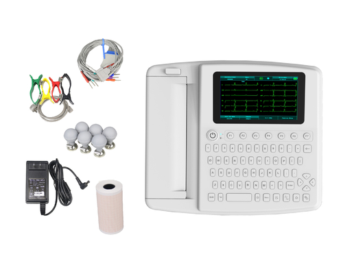 Tıbbi Yazıcı Dokunmatik Ekran EKG Makinesi 12 Kanal