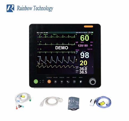 Yüksek Performanslı Çok Parametralı Hasta Monitörü EKG/ HR/ RESP/ SPO2/ NIBP/ Temp
