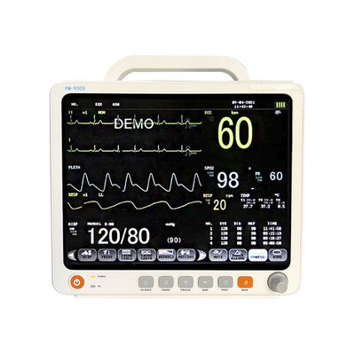 12.1 İnç Renkli LCD Çok Parametreli Hasta Monitörü (EKG/HR/RESP/SPO2/NIBP/Sıcaklık Parametreleri ve ISO13485 Sertifikalı)