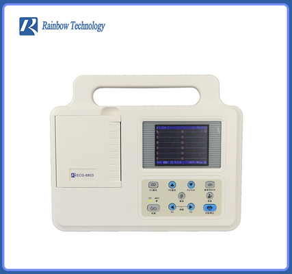 12 Kanallı EKG Dalga Formları Taşınabilir Tıbbi EKG Makinesi Lead'li 3.5 İnç EKG Makinesi