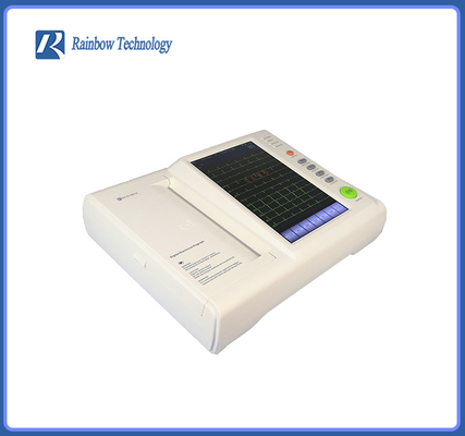 Taşınabilir Tıbbi EKG Makinesi 12 Kanal EKG Dalga Formları 7 '' Renkli Dokunmatik Ekran