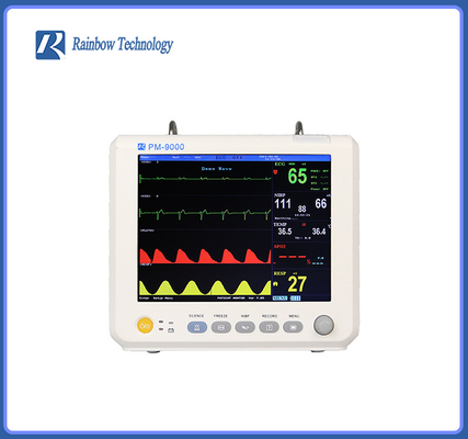 Renkli TFT LCD Taşınabilir Hasta Monitörü 6 Parametre EKG HR PR NIBP SPO2 TEMP RESP