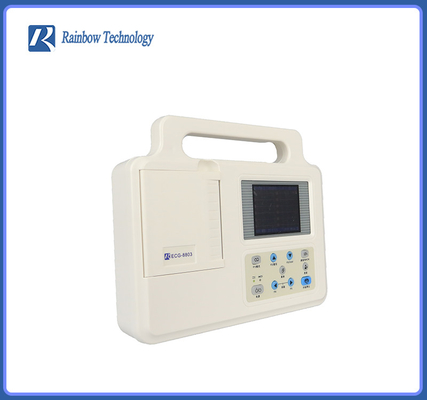 Küçük 3.5 inç geniş ekran Dijital Tıbbi EKG Makinesi tek kanallı otomatik ölçüm