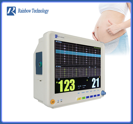 Enerji Tasarruflu Taşınabilir Fetal Monitör Toco FHR FM 3 Parametreler Fetal Kalp Atışı Monitörü