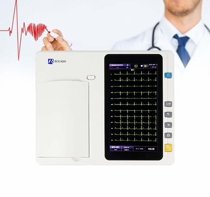 ISO Elektrokardiyogram 7 İnç Dokunmatik Ekran 12 Leads Ekg Makinesi ile Analizör