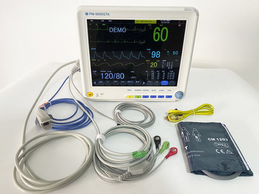 12 Inç Taşınabilir İzleme Cihazı Trolley ICU Çok Parametrli Hayati İşaretler Monitörü Yazıcı ile