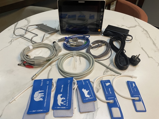 EKG Yoğun Bakım Çok Parametreli Hasta Taşınabilir Monitör Hastane Ekipmanı İsteğe Bağlı ETCO2 Hayvan Versiyonu