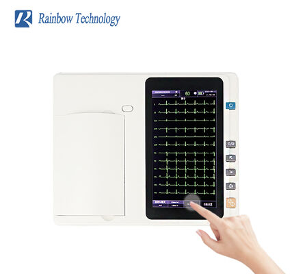 Hastaneler için güç kaynağı olan 6 Kanal 7 Inç LCD Ekranlı El Tıbbi EKG/EKG Cihazı