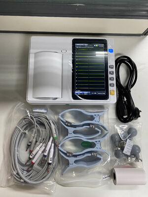 Gerçek Zamanlı/Çevrimdışı Analiz için 7 İnç Dokunmatik Ekranlı Termal Dizi Yazıcılı, Elde Taşınabilir 3/6 Kanallı EKG Makinesi