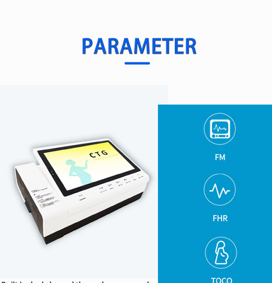 4kg Ağırlık ve FHR Dalga Formu Ekranlı Pille Çalışan Fetal Kalp Hızı Monitörü