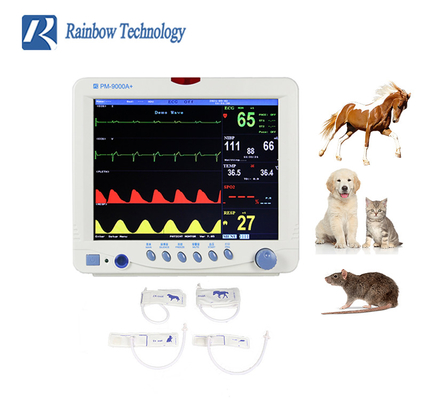 PM-9000A + 12.1 inç Veteriner hasta monitörü pet köpek kedi VET EKG Klinik İçin