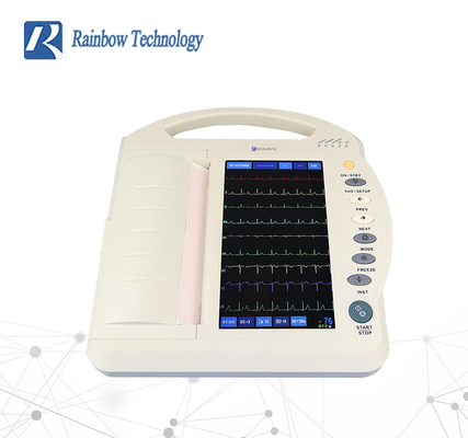 LCD Ekranlı Yüksek Çözünürlüklü Dijital 12 Kanallı Taşınabilir EKG Makinesi