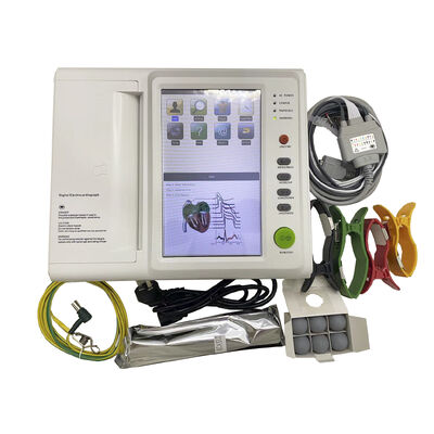 12 Kanallı Meditech Ekg Elektrokardiyografı, Çok Diller ve 10.000'den fazla dosyanın hafızası ve Standart Yazılım